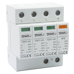 Обмежувач імпульсної перенапруги TSP7-40, 3P+NPE, 20-40kA, тип С, AC275V