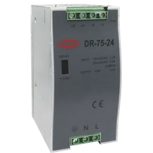 Блок живлення DR75-24, 24В, 3.2А Блок живлення DR75-24, 24В, 3.2А