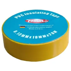 Стрічка ізоляційна PVC, жовта, 20м (0.13х19) Стрічка ізоляційна PVC, жовта, 20м (0.13х19)