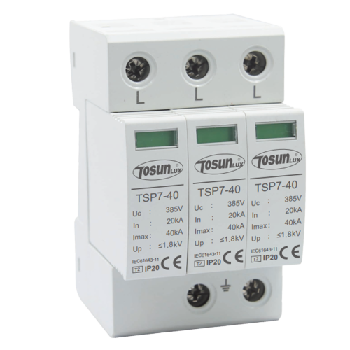 Обмежувач імпульсної перенапруги TSP7-40, 3P, 20-40kA, тип С, AC275V Обмежувач імпульсної перенапруги TSP7-40, 3P, 20-40kA, тип С, AC275V