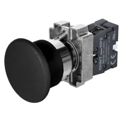 Кнопка "Грибок" d40мм із самоповерненням NP2-BC22 без підсвітки чорна 1NC IP40 Кнопка "Грибок" d40мм із самоповерненням NP2-BC22 без підсвітки чорна 1NC IP40