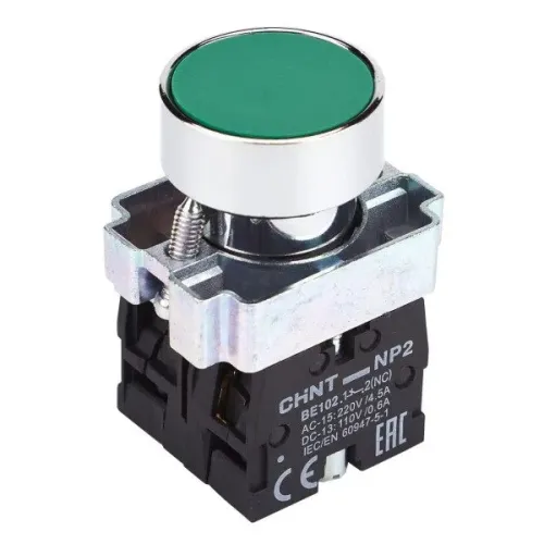 Кнопка NP2-BA35 без подсветки зеленая 1NO+1NC IP40 Кнопка NP2-BA35 без подсветки зеленая 1NO+1NC IP40