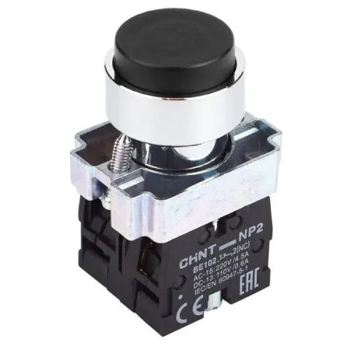 Кнопка NP2-BL21 без підсвітки чорна 1NO IP40 Кнопка NP2-BL21 без підсвітки чорна 1NO IP40
