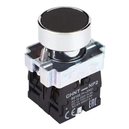 Кнопка NP2-BA25 без подсветки черная 1NO+1NC IP40 Кнопка NP2-BA25 без подсветки черная 1NO+1NC IP40