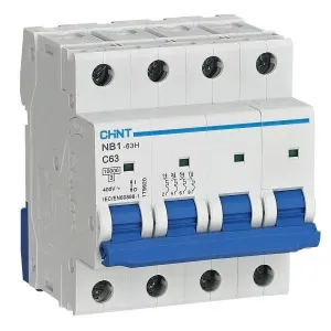 Модульний автоматичний вимикач NB1-63H 4P D25 10kA DB Модульний автоматичний вимикач NB1-63H 4P D25 10kA DB