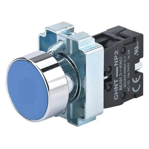Кнопка NP2-BA61 без подсветки синяя 1NO IP40 Кнопка NP2-BA61 без подсветки синяя 1NO IP40