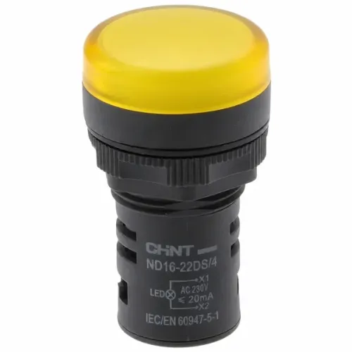 Индикатор ND16-22DS/4 желтый АС 230В Индикатор ND16-22DS/4 желтый АС 230В