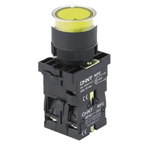 Кнопка пластикова NP2-EW3565 1NO+1NC жовта AC/DC 230В(LED) IP40 Кнопка пластикова NP2-EW3565 1NO+1NC жовта AC/DC 230В(LED) IP40