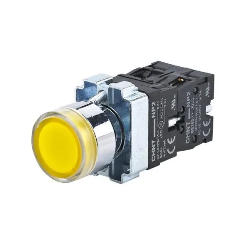 Кнопка з підсвіткою NP2-BW3565 AC/DC230V LED Жовта 1NO+1NC IP40 Кнопка з підсвіткою NP2-BW3565 AC/DC230V LED Жовта 1NO+1NC IP40