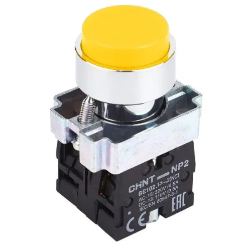 Кнопка NP2-BL55 без підсвітки жовта 1NO+1NC IP40 Кнопка NP2-BL55 без підсвітки жовта 1NO+1NC IP40