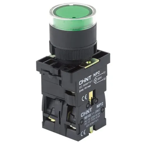 Кнопка пластикова NP2-EW3365 1NO+1NC зелена AC/DC 230В(LED) IP40 Кнопка пластикова NP2-EW3365 1NO+1NC зелена AC/DC 230В(LED) IP40