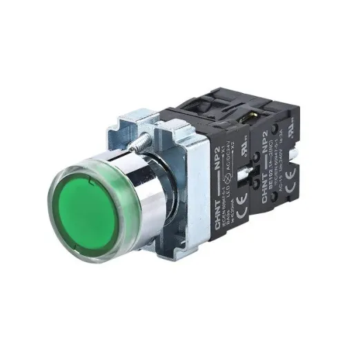 Кнопка NP2-BW3365 1NO+1NC зеленая AC/DC 230В (LED) IP40 Кнопка NP2-BW3365 1NO+1NC зеленая AC/DC 230В (LED) IP40