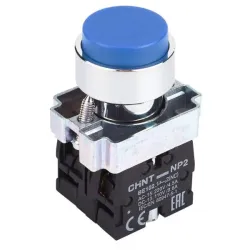 Кнопка NP2-BL65 без підсвітки синя 1NO+1NC IP40 Кнопка NP2-BL65 без підсвітки синя 1NO+1NC IP40