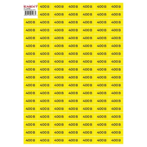 Самоклеящаяся наклейка "400В" e.sticker.voltage.400.1 (40х20мм) 102 шт/лист Самоклеящаяся наклейка "400В" e.sticker.voltage.400.1 (40х20мм) 102 шт/лист