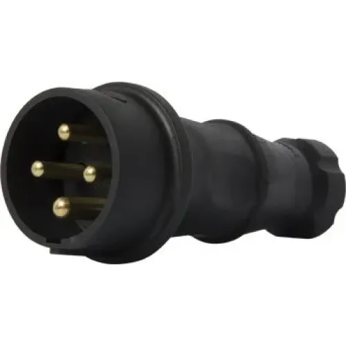 Силова вилка переносна каучукова e.plug.rubber.070.32, 4п., 32А Силова вилка переносна каучукова e.plug.rubber.070.32, 4п., 32А