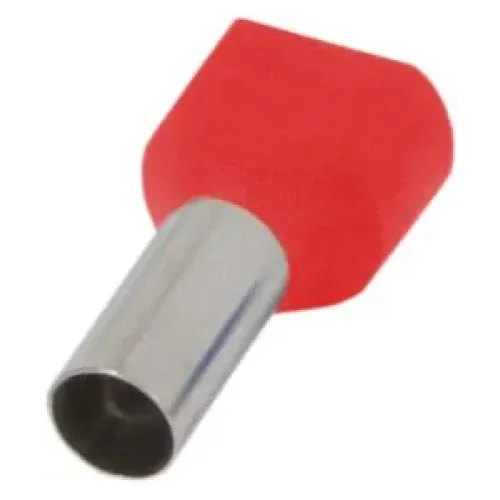 Изолированный наконечник e.terminal.stand.te.2.2.5.red (TE2510 red) 2x2,5 кв.мм, красный, 100шт Изолированный наконечник e.terminal.stand.te.2.2.5.red (TE2510 red) 2x2,5 кв.мм, красный, 100шт