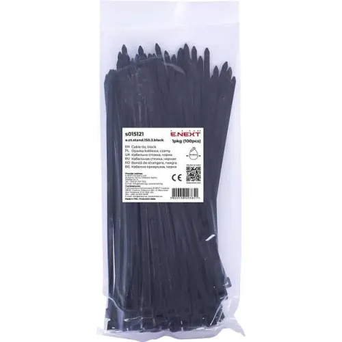 Кабельная стяжка e.ct.stand.150.3.black (100шт) Кабельная стяжка e.ct.stand.150.3.black (100шт)