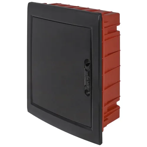Корпус пластиковий на 24 модулів e.plbox.pro.w.24b.black вбудований, чорний з непрозорими дверцятами IP40 Корпус пластиковий на 24 модулів e.plbox.pro.w.24b.black вбудований, чорний з непрозорими дверцятами IP40