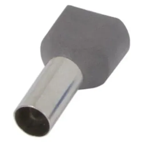 Ізольований наконечник e.terminal.stand.te.2.2.5.grey (TE2513 grey) 2x2,5 кв.мм, сірий, 100шт Ізольований наконечник e.terminal.stand.te.2.2.5.grey (TE2513 grey) 2x2,5 кв.мм, сірий, 100шт