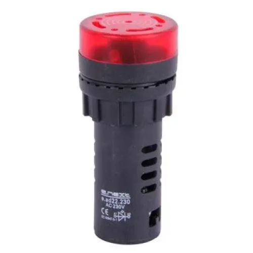 Арматура светозвукосигнальная аварийная e.ad22.230.buzzer.red ∅22мм 230В АС красная Арматура светозвукосигнальная аварийная e.ad22.230.buzzer.red ∅22мм 230В АС красная