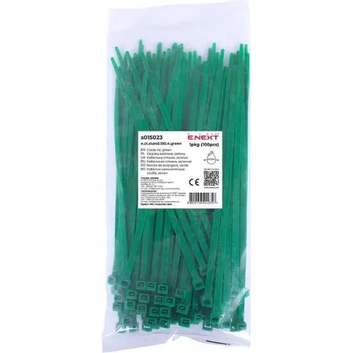 Кабельна стяжка e.ct.stand.150.4.green (100шт), зелена Кабельна стяжка e.ct.stand.150.4.green (100шт), зелена