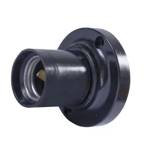 Патрон бакелітовий e.lamp socket wall side.E27.bk.black, настінний Е27, чорний Патрон бакелітовий e.lamp socket wall side.E27.bk.black, настінний Е27, чорний