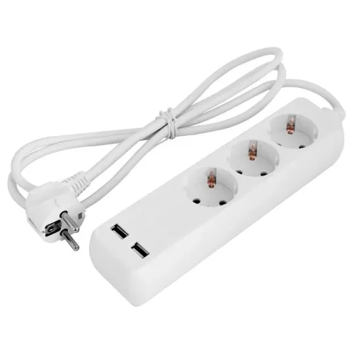 Подовжувач e.es.3.1.5.z.b.2.usb 3 гнізда, 1.5м, з з/к з USB-зарядкою, baby protect Подовжувач e.es.3.1.5.z.b.2.usb 3 гнізда, 1.5м, з з/к з USB-зарядкою, baby protect