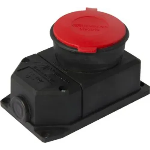 Силова розетка стаціонарна з захисною кришкою каучукова e.socket.rubber.315.25, 4п., 25А Силова розетка стаціонарна з захисною кришкою каучукова e.socket.rubber.315.25, 4п., 25А
