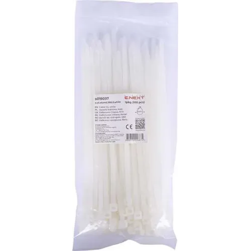 Кабельна стяжка e.ct.stand.200.5.white (100шт), біла Кабельна стяжка e.ct.stand.200.5.white (100шт), біла