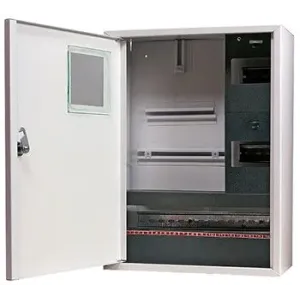 Корпус e.mbox.stand.n.f3.24.z металевий, під 3-ф. лічильник, 24 мод., навісний, з замком Корпус e.mbox.stand.n.f3.24.z металевий, під 3-ф. лічильник, 24 мод., навісний, з замком