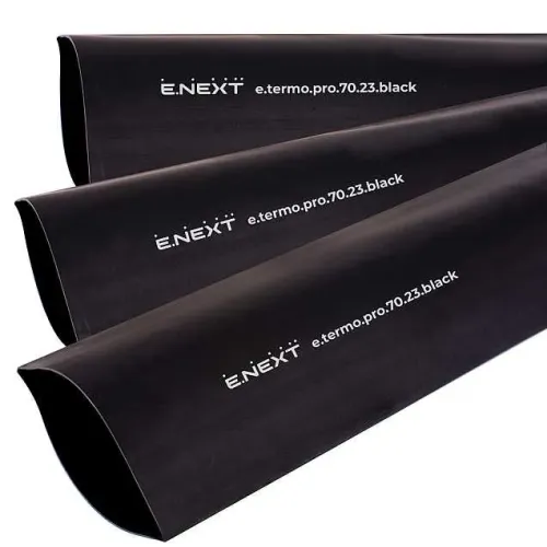 Термоусадочная трубка с клеевым слоем e.termo.pro.70.23.black, 70/23, 1м, черная Термоусадочная трубка с клеевым слоем e.termo.pro.70.23.black, 70/23, 1м, черная