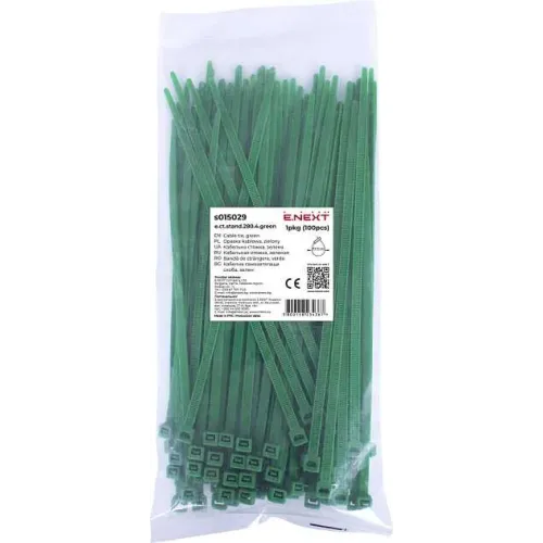 Кабельна стяжка e.ct.stand.280.4.green (100шт), зелена Кабельна стяжка e.ct.stand.280.4.green (100шт), зелена