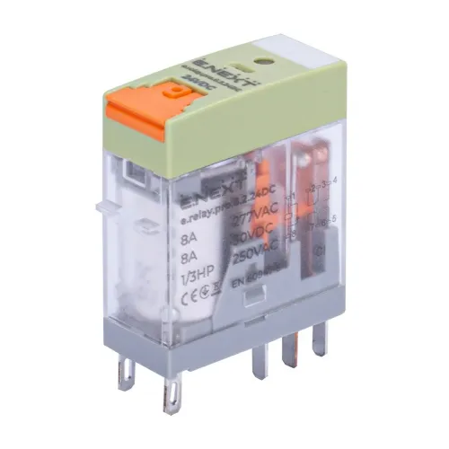 Реле промежуточное e.relay.pro.8.2.24DC, 8А, 2 группы контактов, катушка 24В DC Реле промежуточное e.relay.pro.8.2.24DC, 8А, 2 группы контактов, катушка 24В DC