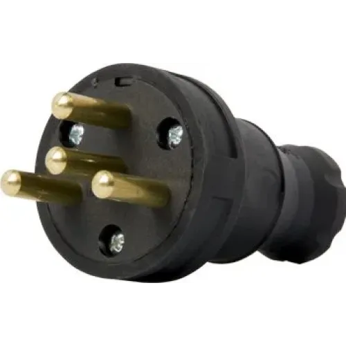 Силова вилка переносна каучукова e.plug.rubber.030.25, 4п. 25А Силова вилка переносна каучукова e.plug.rubber.030.25, 4п. 25А