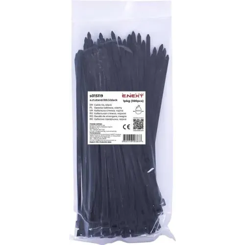 Кабельная стяжка e.ct.stand.100.3.black (100шт) черная Кабельная стяжка e.ct.stand.100.3.black (100шт) черная