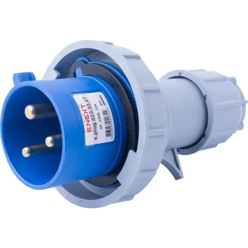Силовая вилка переносная e.plug.023.32.67, 3п., 230В, 32А, IP 67 Силовая вилка переносная e.plug.023.32.67, 3п., 230В, 32А, IP 67