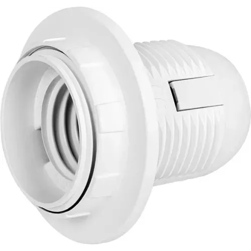 Патрон пластиковий e.lamp socket with nut.E27.pl.white, Е27 з гайкою, білий Патрон пластиковий e.lamp socket with nut.E27.pl.white, Е27 з гайкою, білий