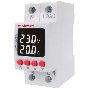 Реле контроля напряжения и тока однофазное 32А с индикацией e.control.vc32