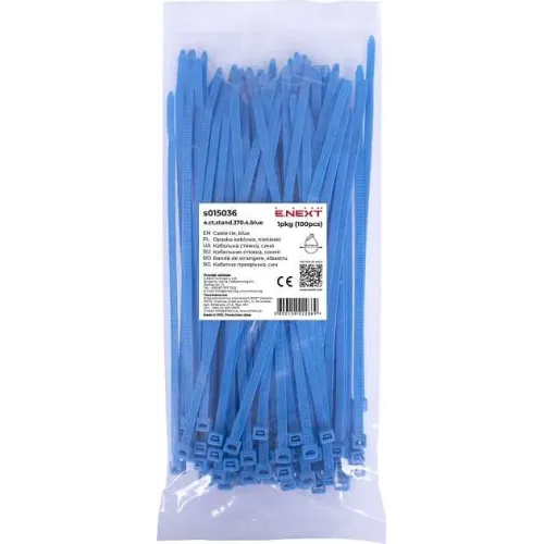 Кабельна стяжка e.ct.stand.370.4.blue (100шт), синя Кабельна стяжка e.ct.stand.370.4.blue (100шт), синя