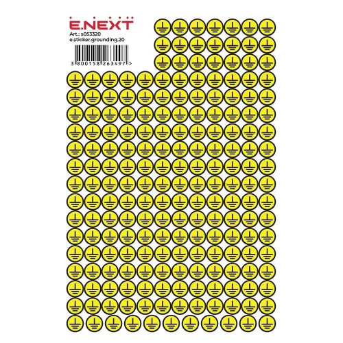 Самоклеюча наклейка "Заземлення" e.sticker.grounding.20 (20х20х20мм) 200 шт/лист Самоклеюча наклейка "Заземлення" e.sticker.grounding.20 (20х20х20мм) 200 шт/лист