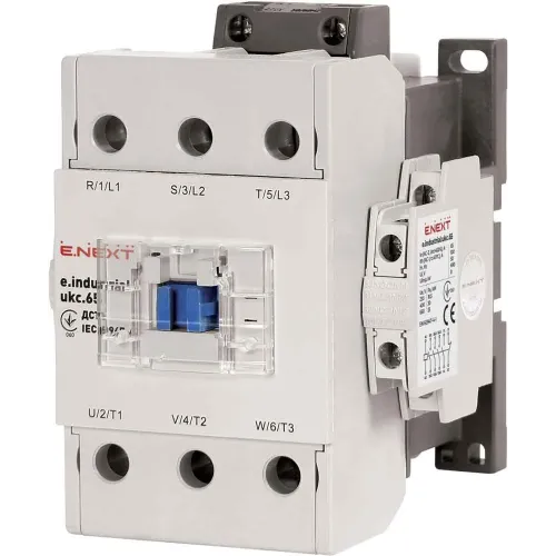 Контактор e.industrial.ukc.65.110, 65А, 110В, 3P, 1no+1nc Контактор e.industrial.ukc.65.110, 65А, 110В, 3P, 1no+1nc