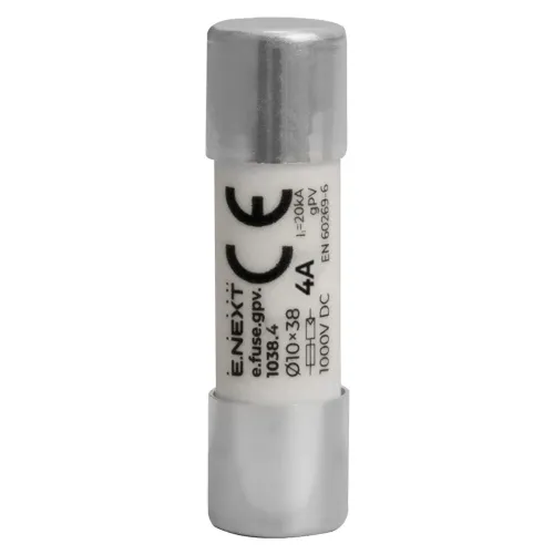 Предохранитель плавкий e.fuse.gpv.1038.4, 10x38, gPV, 4A, 1000VDC, 20kA Предохранитель плавкий e.fuse.gpv.1038.4, 10x38, gPV, 4A, 1000VDC, 20kA