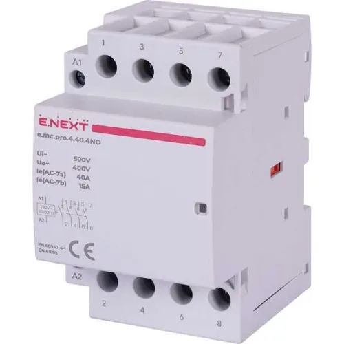 Модульний контактор e.mc.pro.4.40.4NO, 4р, 40А, 4NO, 220В Модульний контактор e.mc.pro.4.40.4NO, 4р, 40А, 4NO, 220В