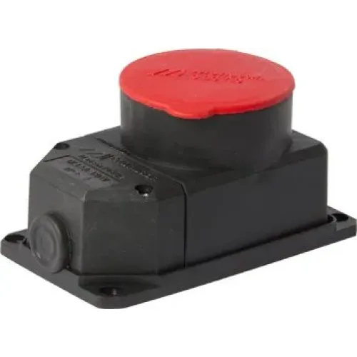 Силовая розетка стационарная с защитной крышкой каучуковая e.socket.rubber.072.32, 4п., 32А Силовая розетка стационарная с защитной крышкой каучуковая e.socket.rubber.072.32, 4п., 32А