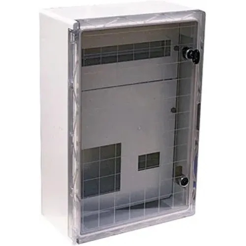 Корпус удароміцний з АБС-пластика e.plbox.400.600.200.3f.20m.tr, 400х600х200мм, IP65 з прозорими дверцятами, панеллю під 3 - фазний лічильник та 20 модулів Корпус удароміцний з АБС-пластика e.plbox.400.600.200.3f.20m.tr, 400х600х200мм, IP65 з прозорими дверцятами, панеллю під 3 - фазний лічильник та 20 модулів