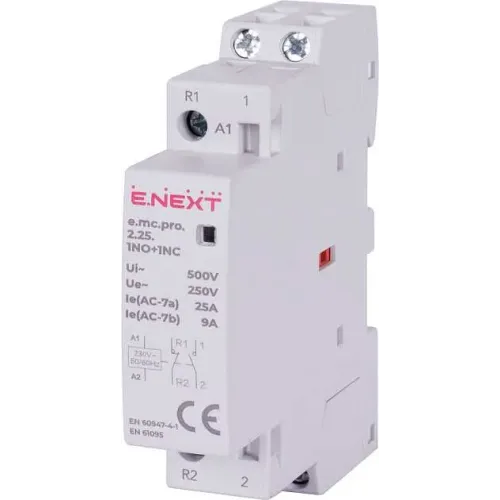 Модульний контактор e.mc.pro.2.25.1NO+1NC, 2р, 25А, 1NO+1NC, 220В Модульний контактор e.mc.pro.2.25.1NO+1NC, 2р, 25А, 1NO+1NC, 220В