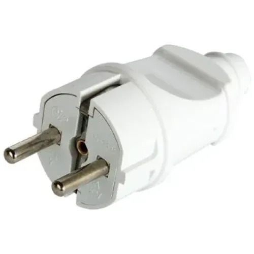Вилка побутова e.plug.straight.003.16, з з/к, 16А пряма біла Вилка побутова e.plug.straight.003.16, з з/к, 16А пряма біла