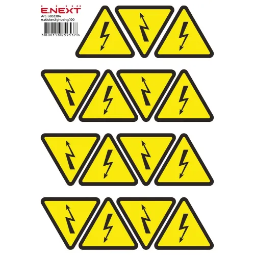 Самоклеюча наклейка "Молния" e.sticker.lightning.100 (100х100х100мм) 12 шт/аркуш Самоклеюча наклейка "Молния" e.sticker.lightning.100 (100х100х100мм) 12 шт/аркуш