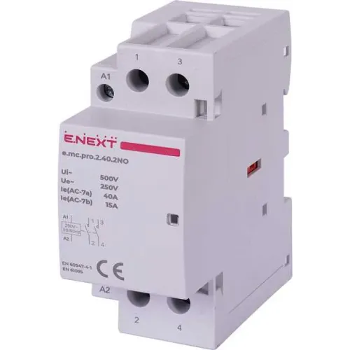 Модульный контактор e.mc.pro.2.40.2NO, 2р, 40А, 2NO, 220В Модульный контактор e.mc.pro.2.40.2NO, 2р, 40А, 2NO, 220В