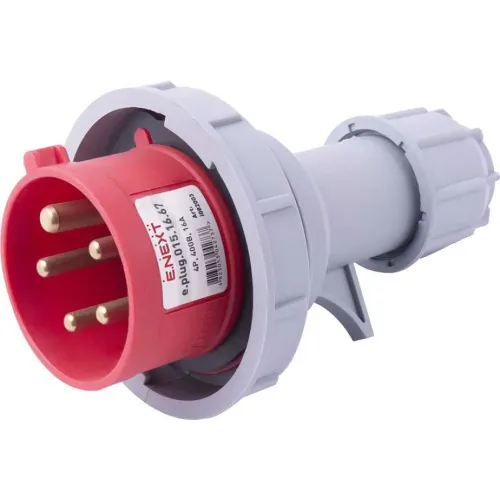 Силовая вилка переносная e.plug.015.16.67, 5п., 400В, 16А, IP 67 Силовая вилка переносная e.plug.015.16.67, 5п., 400В, 16А, IP 67